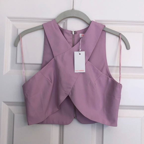 re:named Tops - NWT Re:named Lavender Crop Top with Zip Back